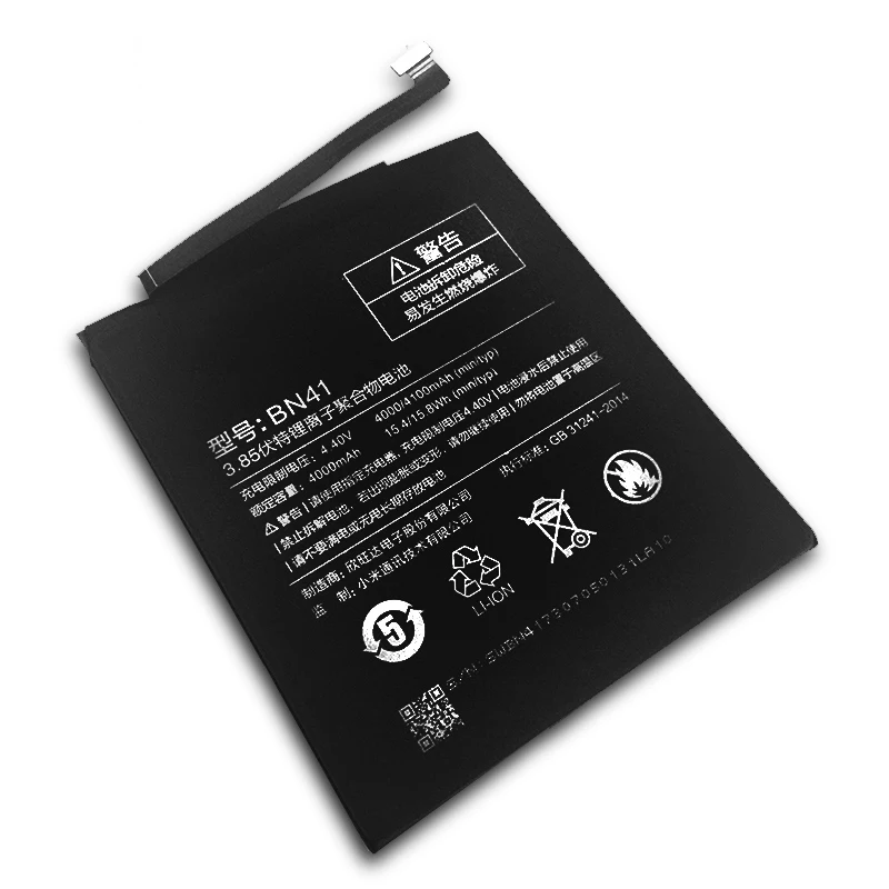 Аккумулятор мобильного телефона BN41 для Xiaomi Redmi Note 4 реальная емкость 4000 мАч Замена литий-ионная батарея+ инструмент