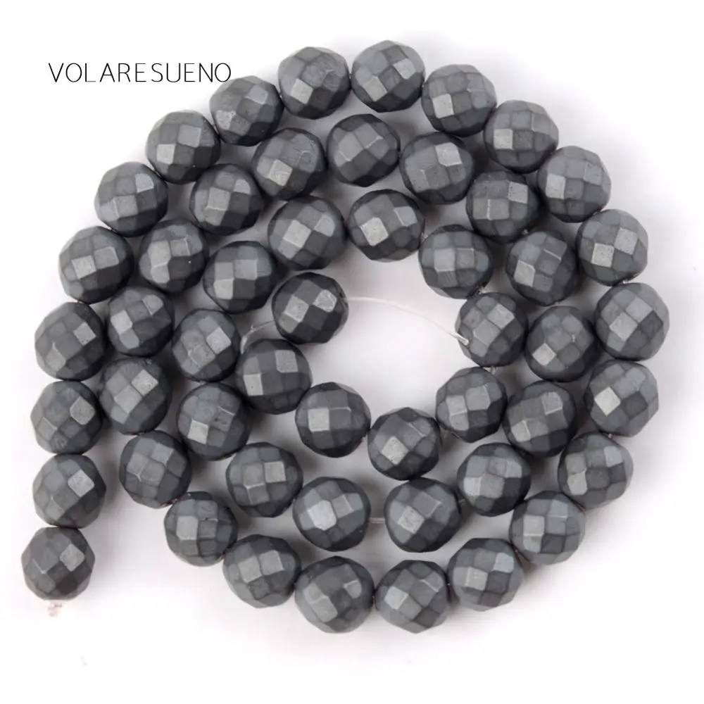 

Dull Polished Faceted Matte Black Hematite Natural Round Loose Beads 15” Pick 4-10m Spacer Beads For Bracelet Jewelry Making
