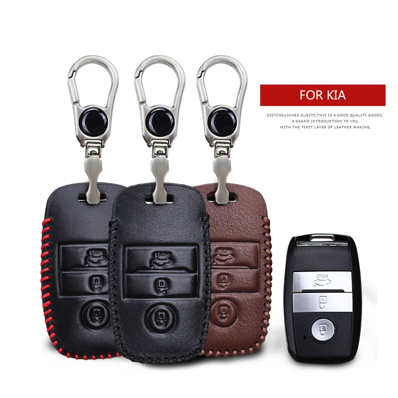 Чехол для ключей из натуральной кожи Kia Ceed Rio 3 4 5 Stinger Picanto Cerato Sportage Sorento Soul K5 брелок |