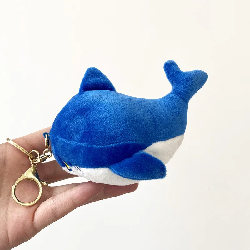 

Creative Cute Blue Shark Plush Pendant Small Doll School Bag Ornaments Car Keychain Event Gift Female