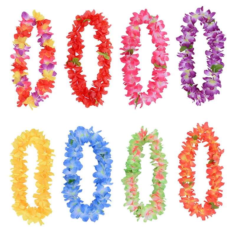 Гавайская пляжная Цветочная Гирлянда для украшения вечеринки гавайская цепочка