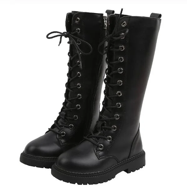 

2021 Girls Leather Boots Boys Shoes Autumn Winter Martin Boots Leather Children Boots Fashion Toddler Kids Boots Warm Snow Boots