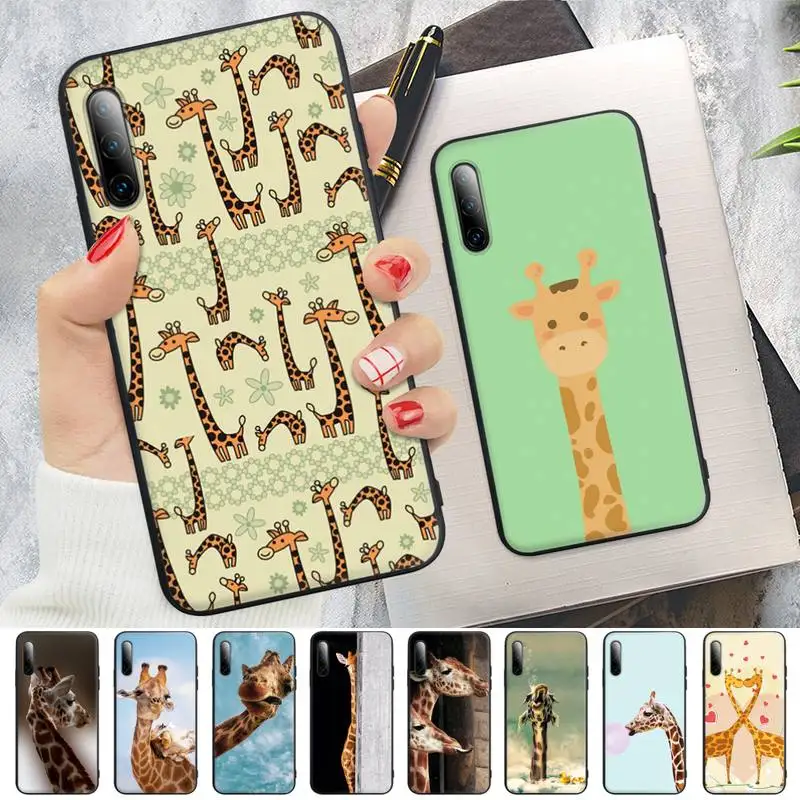 

Animal Giraffe Black Matte Cell Phone Cover For Redmi Note 6 8 9 Pro Max 9s 8t 7 5A 5 4 4x Case