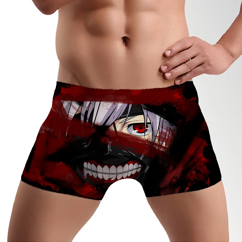 Мужское нижнее белье с принтом аниме Токийский Гуль Короткие трусы для косплея