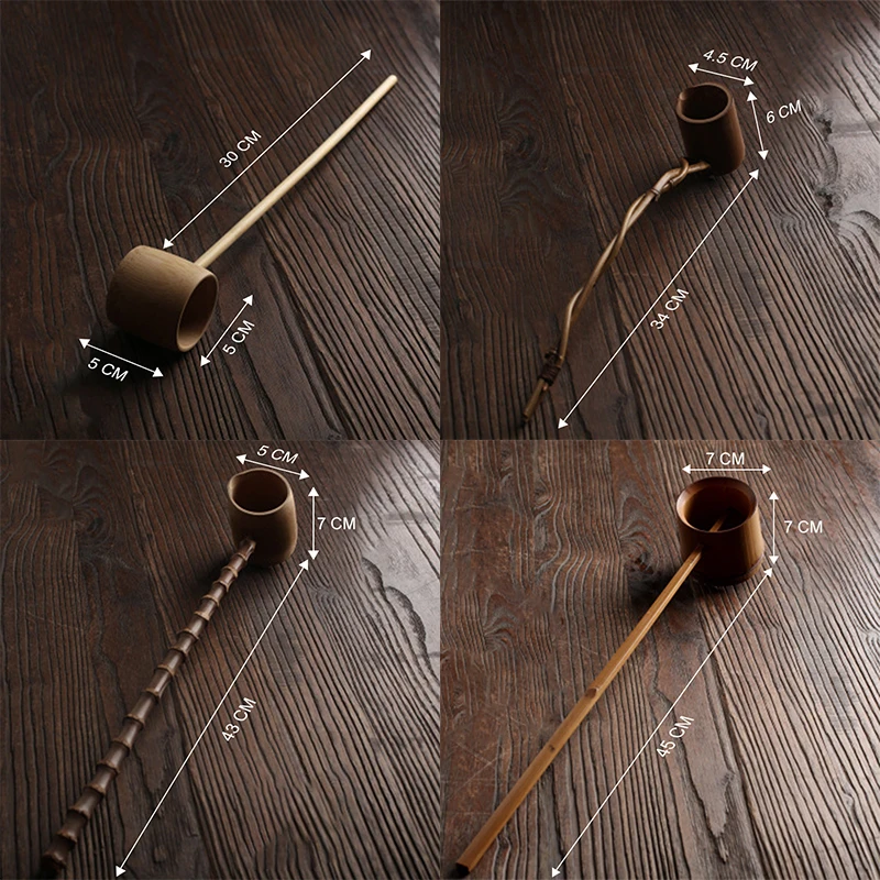 

Long Handled Bamboo Root Water Scoop Carbonized Cooking Tools Tableware Kitchenware For Tea Kung Fu Tea Tools