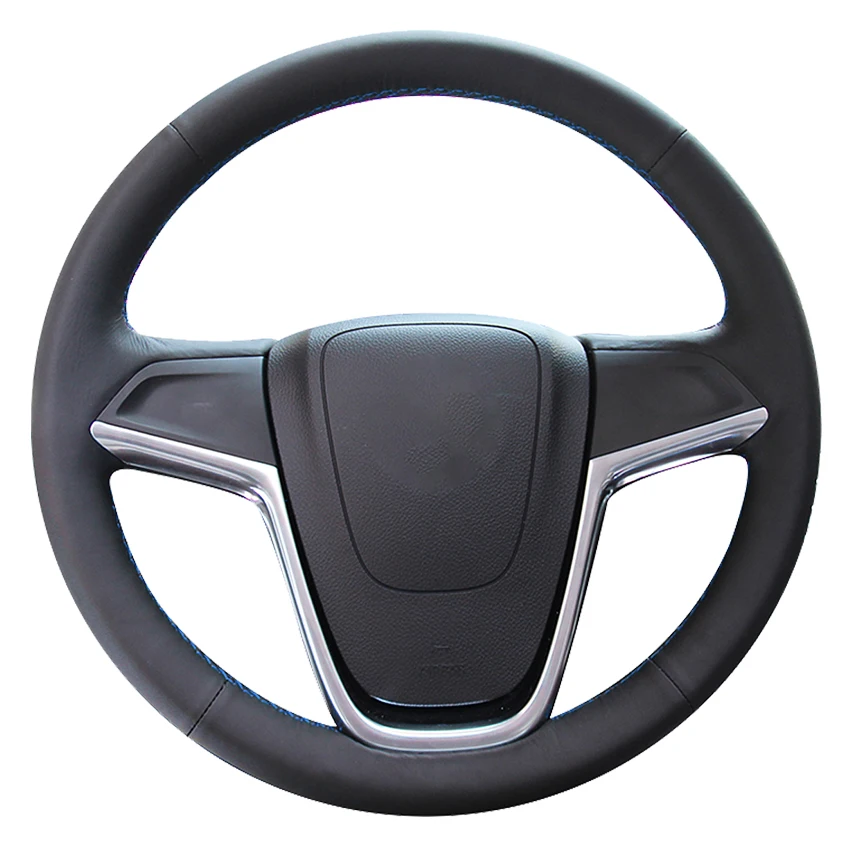 

Black Genuine Leather Hand-Stitched Car Steering Wheel Cover For Opel Astra J Zafira 2010-16 Buick Encore Cascada Verano 2013-19