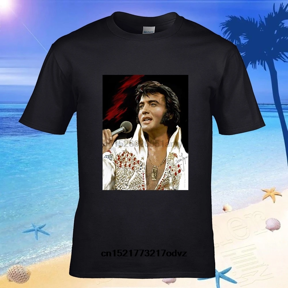 Мужская футболка Elvis Presley Однотонная 100% чистый по индивидуальному заказу для