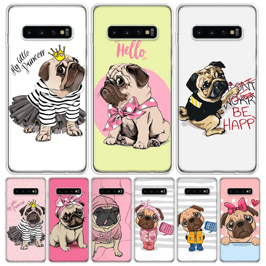 

My Little Pugs Cute Dog Cover Phone Case For Samsung Galaxy A70 A50 A40 A30 A20E A10S Note 20 Ultra 10 Lite 9 8 A6 A7 A8 A9 Plus