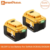 powtree 9 0ah li ion power tool battery dcb200 for dewalt 18v 20v max xr dcb205 dcb201 dcb203 dcb180 dcb182 dcb201 dcb201 2
