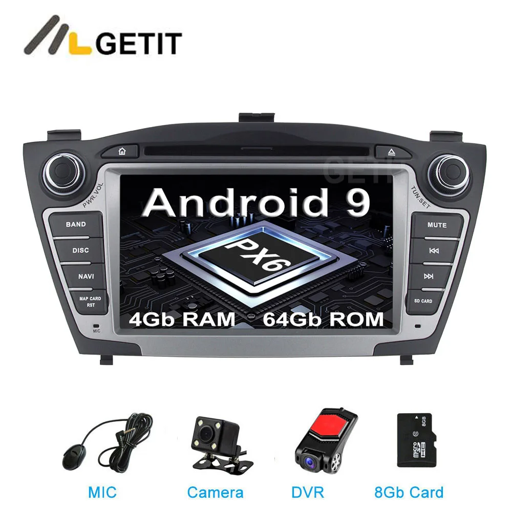 DSP 64G PX6 Android 9 Автомобильный DVD стерео плеер радио gps для hyundai IX35 Tucson 2010-2013 с WiFi BT