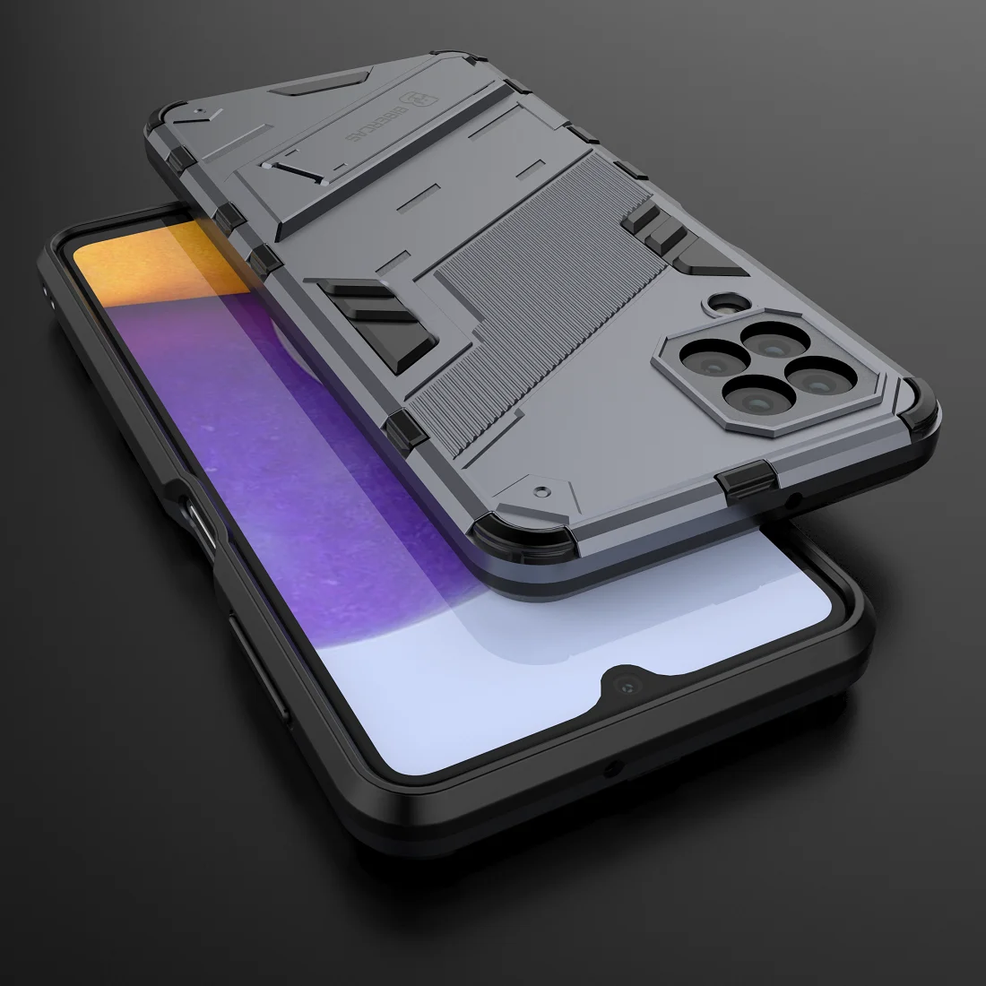 

Phone Case For Samsung Galaxy A22 A82 A52 A32 A72 A03S A12 4G 5G Shockproof Armor Rugged Protection Invisible Bracket Back Cover