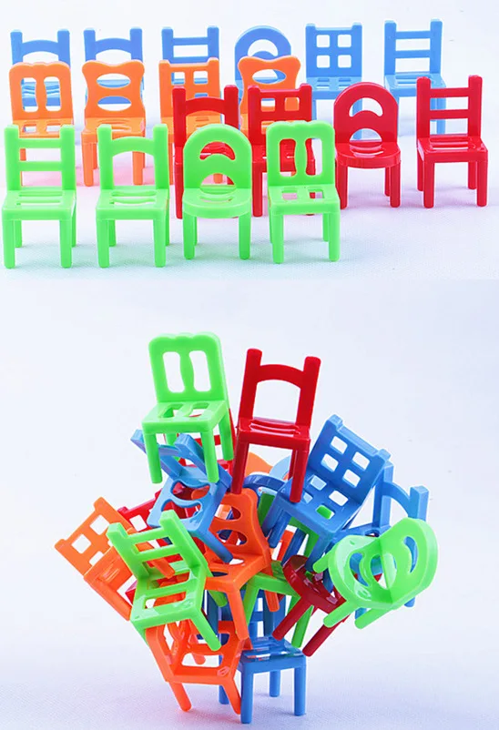 

DIY Parent Children Interactive Toy Board Games Board Games Balance Chair Adult Children Stack Game-18 pcs/set