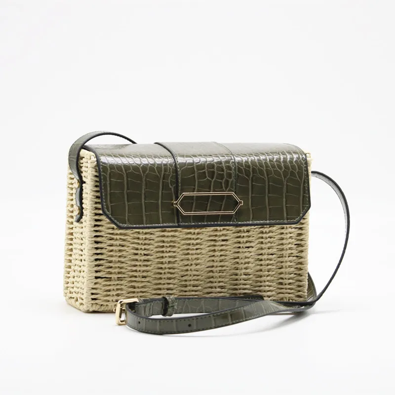 Сумка на плечо Женская ротанговая соломенная плетеный мессенджер ручной работы