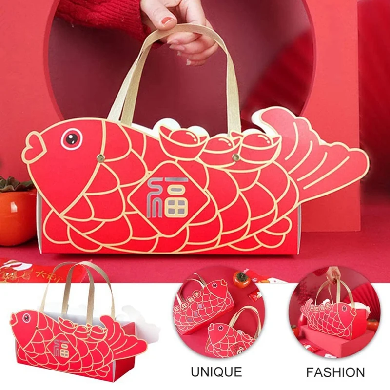 Красная бумажная упаковочная коробка для торта мультяшная коровья печенья