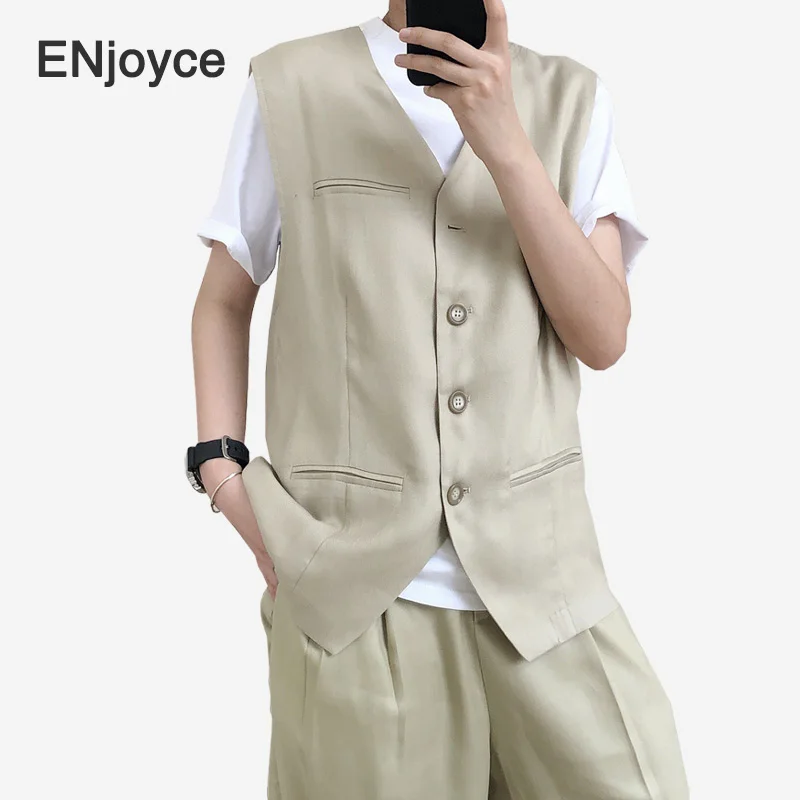 Лето 2020 японские стильные шелковые пятнистые жилеты без рукавов женские костюмы