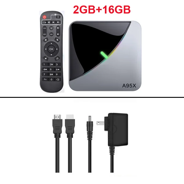 2GB 16GB TV Box A95X F3 Air Android 9,0 Smart tv Box Amlogic S905X3 2,4G& 5G Dual Wifi HDR BT 8K RGB светильник приставка Netflix домашний медиаплеер - Цвет: 2GB 16GB TV Box