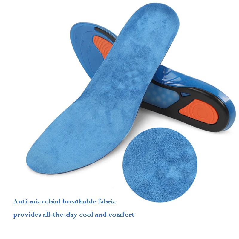 Стельки для спортивной обуви мужчин и женщин массажные замшевые вставки