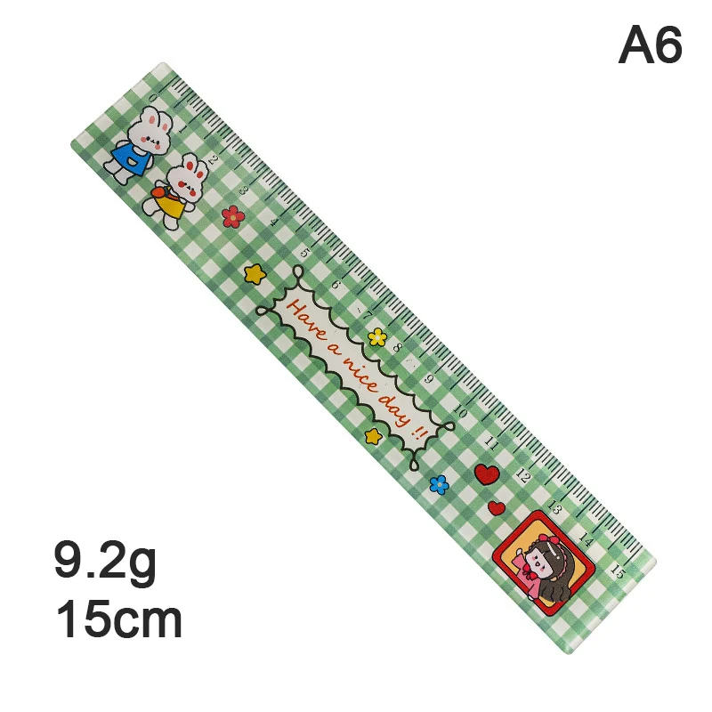 

160*30mm Acrylic Ruler Ins Style Cute Cartoon Stationery Drawing Straight Rulers