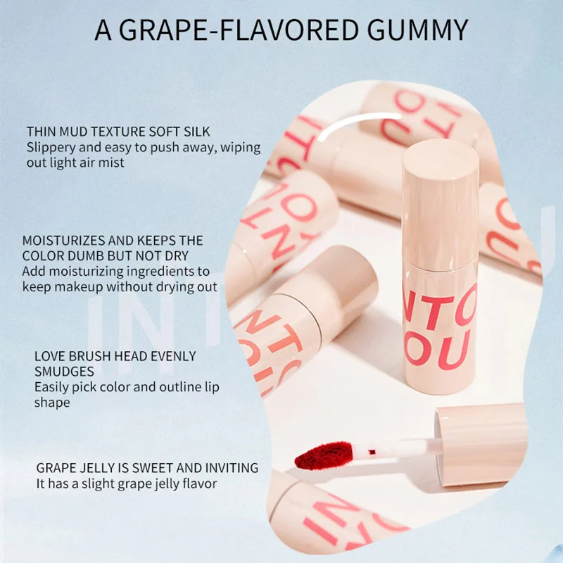 INTO YOU Matte Lipstick Light Thin Texture Lip Tint Long Lasting Natural Lip Mud For Lips Women Fruit Smell