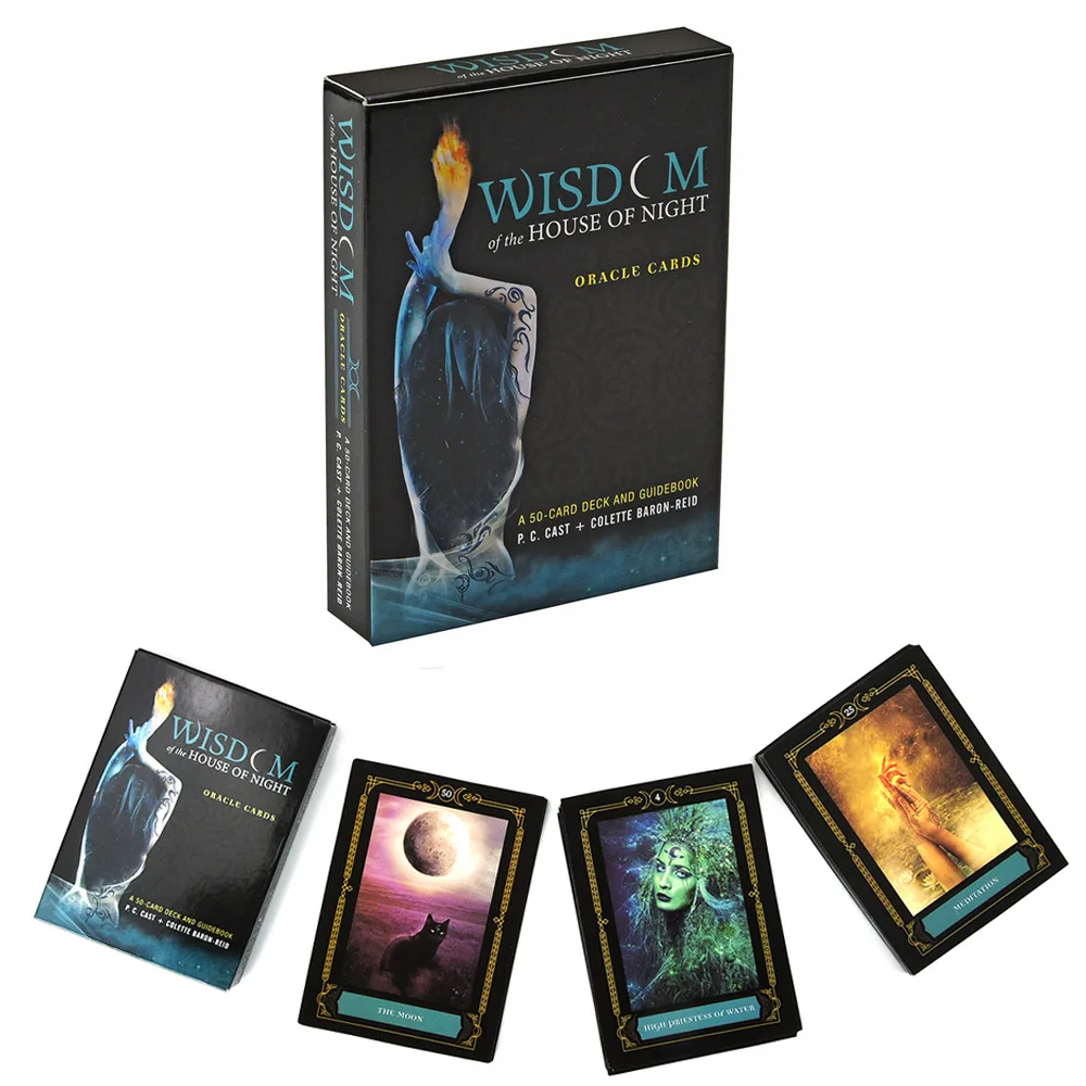 

Wisdom of the House of Night Oracle Cards A 50-Card Deck and Guidebook Tarot Card Game Board for beginners with guidebookGame