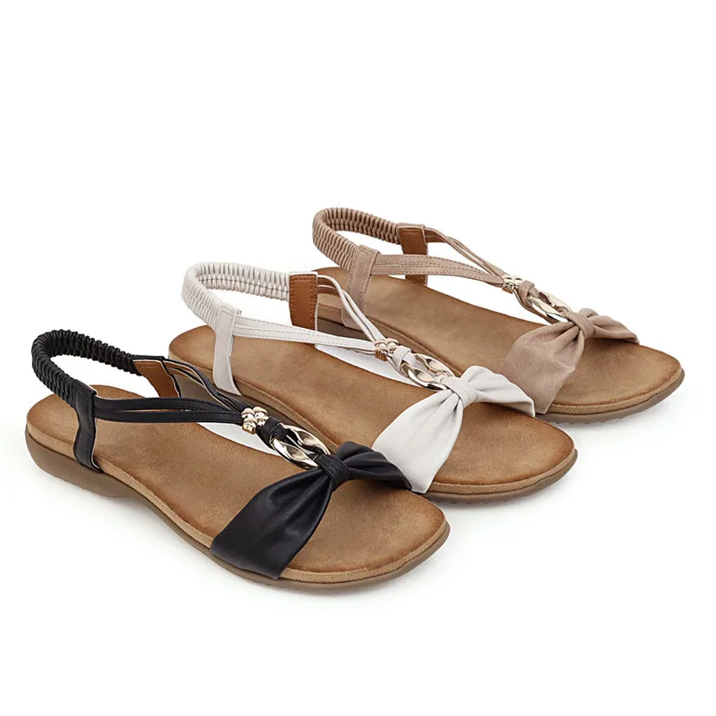 Летние босоножки Женская обувь Повседневная на плоской подошве с металлическим