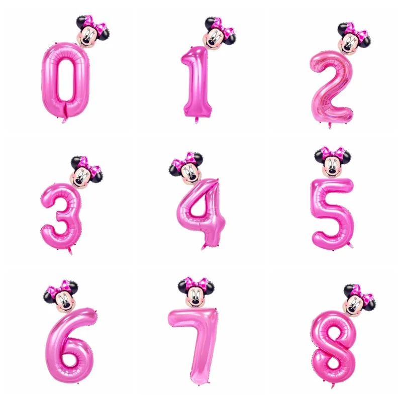 Minnie 1 компл. 32 дюймов Корона цифры фольга золото и серебро Количество шар поплавок надувные шары для дня рождения свадьбы украшения - Цвет: Minnie