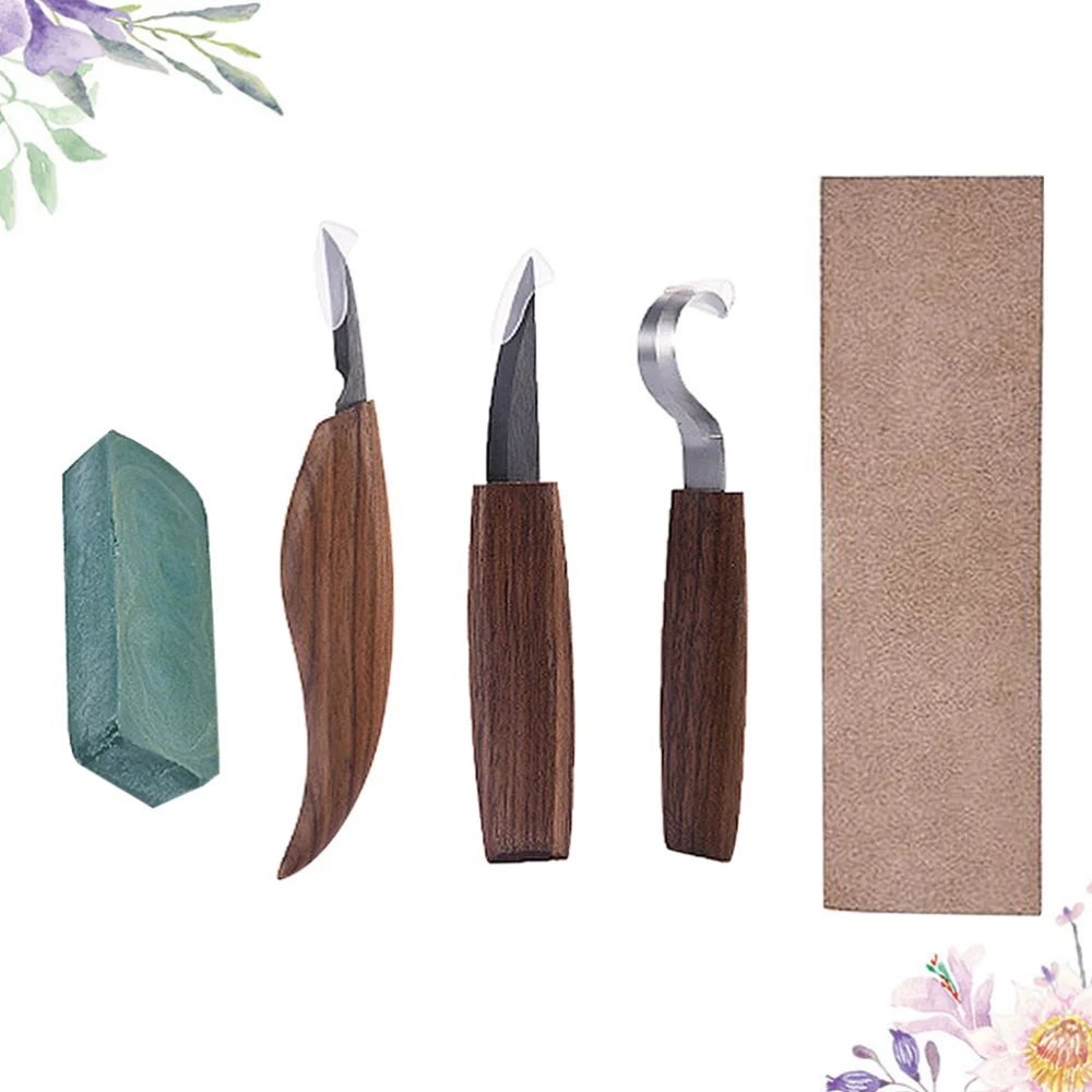 

1 Set of 5pcs Carving Kit Set Carving DIY Wooden Handle Graver Carpenter Tools