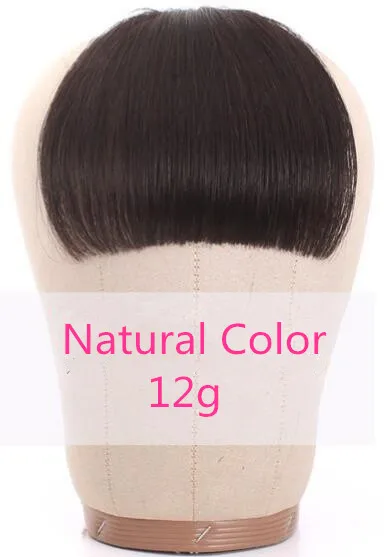 Natural color 12g Бразильские человеческие волосы, тупые челки, на заколках, человеческие волосы для наращивания, не Реми, на заколках, бахрома, волосы челки, 613 блонд, аккуратная челка, Halo Lady - Цвет: Natural color 12g