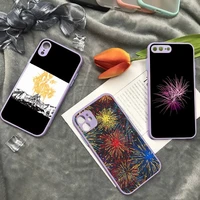 fireworks festival new year phone case purple color matte transparent for iphone 13 12 mini 11 pro x xr xs max 7 8 plus cover
