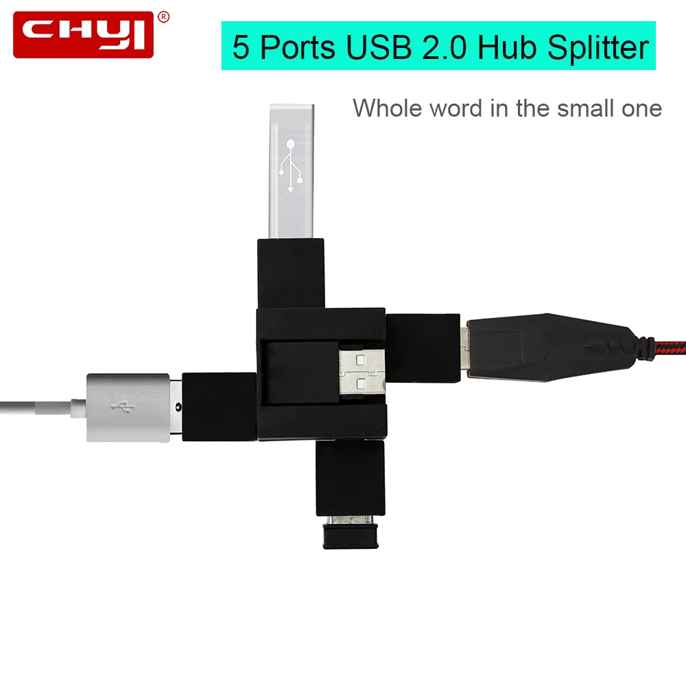

Мини-разветвитель CHYI, 4 порта Micro Usb 2,0, мультикомбинированный, квадратный, для ПК, Macbook Pro