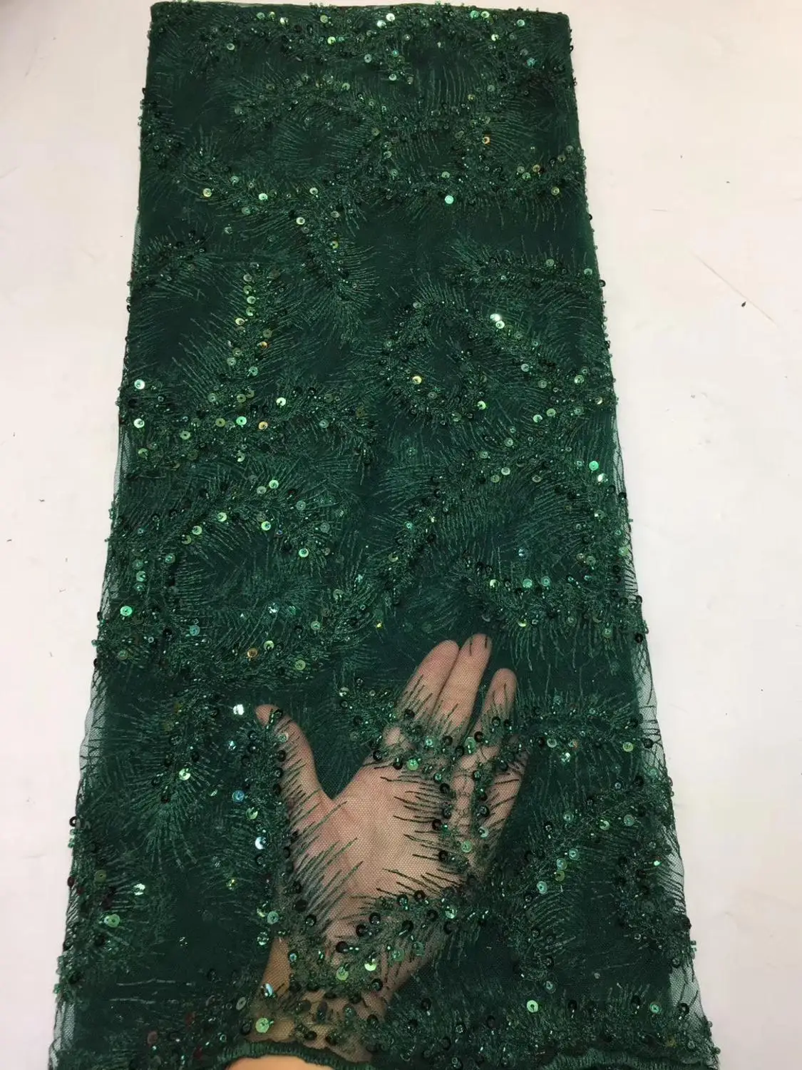 

Newcoming luxury beads tube design good quality african net tulle lace fabric with beads for wedding dress beautiful ZXOC231