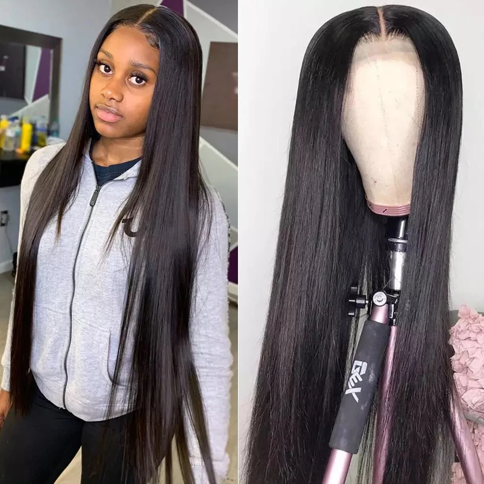 

Brazilian Straight T Part Lace Wig Human Hair Wig For Black Woman 13x1 Lace Frontal Wig Human Hair Pre Plucked Natural Hairline