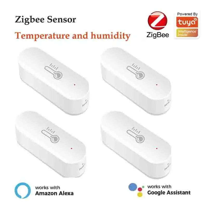

4/3/2/1pc Tuya ZigBee Smart Temperature And Humidity Sensor Indoor Hygrometer Thermometer Support Alexa Google Home