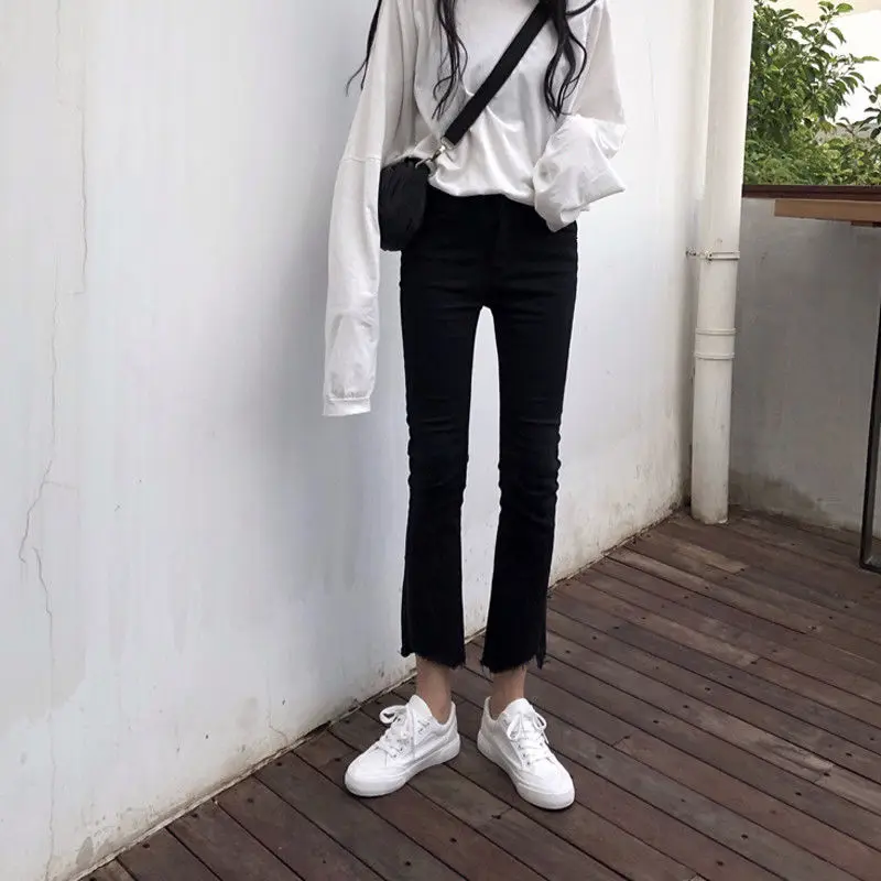 

Woman Jeans Pants Autumn Winter Large Size High Waist Loose Elastic ..