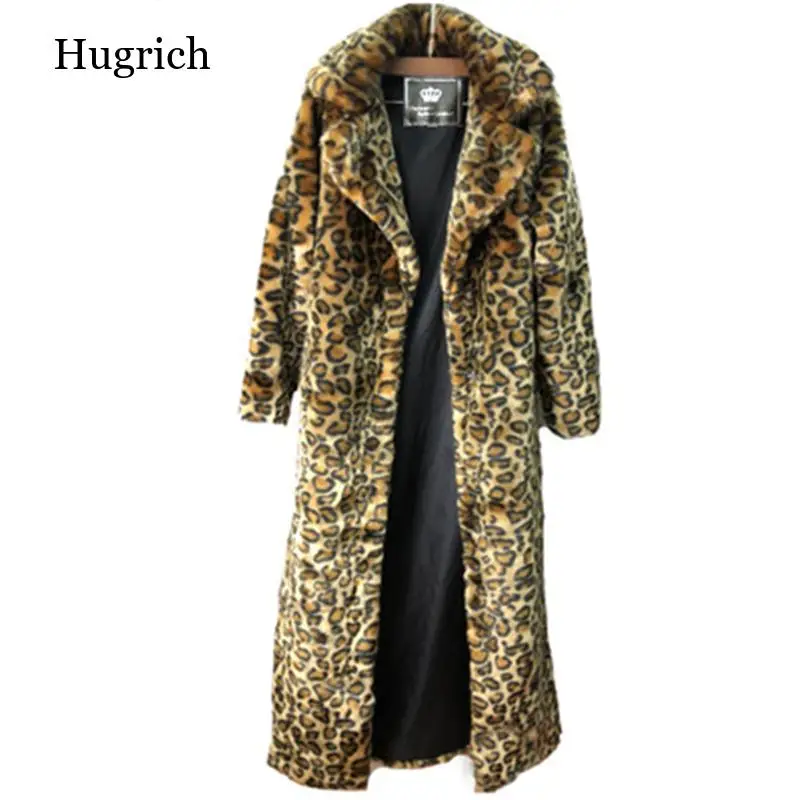 

Autumn Winter Women's Overcoats Large Size Female Fur Coats Imitation Mink Velvet Leopard Lady Clothes Warm Streetwear