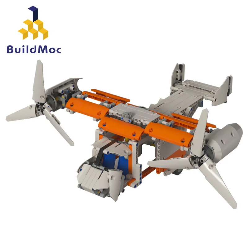 

Buildmoc Aircraft Fighter Bell-BoeingV-22 Fighter Building Blocks Bricks Kids Christmas Toys Gift For Children