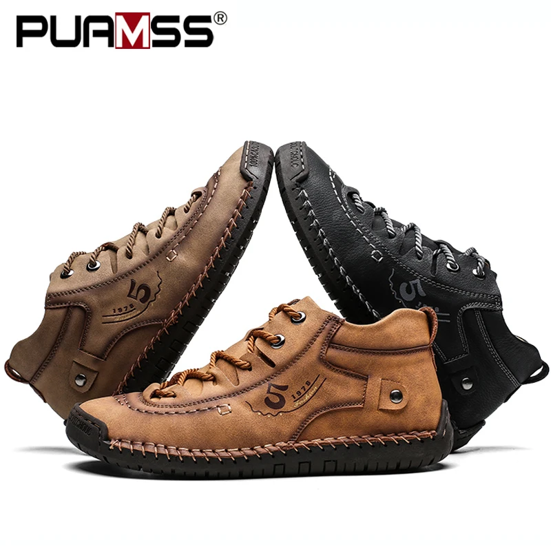 Мужская зимняя обувь сохраняющая тепло мужские ботинки на меху высокое качество