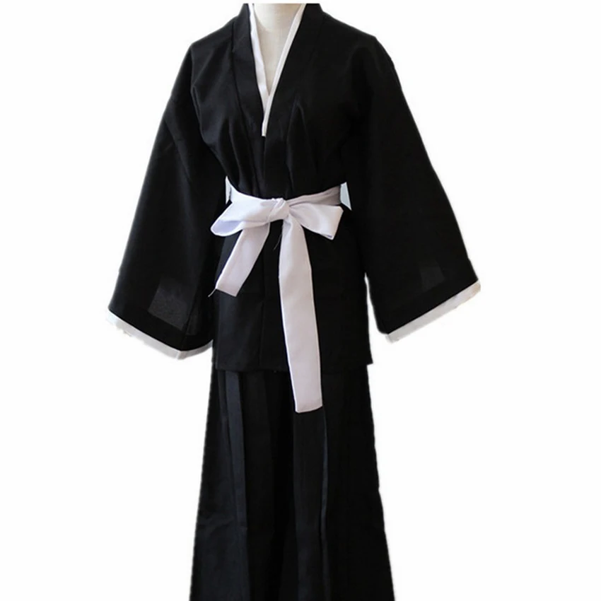 Восточное японское традиционное кимоно Самурайские BLEACH Kurosaki Ichigo Косплей костюмы робы платье с соломенными сандалиями Наруто Луффи - Цвет: One gown