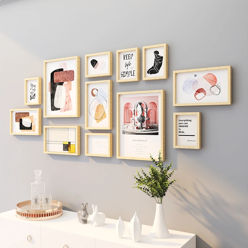 Деревянная рамка для фото Комплект Подвесной Настенный светильник современный