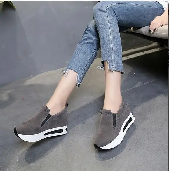 2021 new fashion leisure thick bottomed foot women's shoes casual floral print leather platform elevator shoes female swing shoe