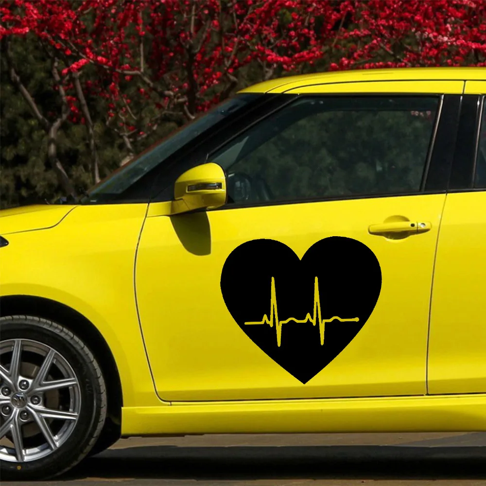 

Fun Electrocardiogram Car Stickers Funny Car Sticker For Fuel Cap Ef For Window Car Body Decal Motorcycle Decorations