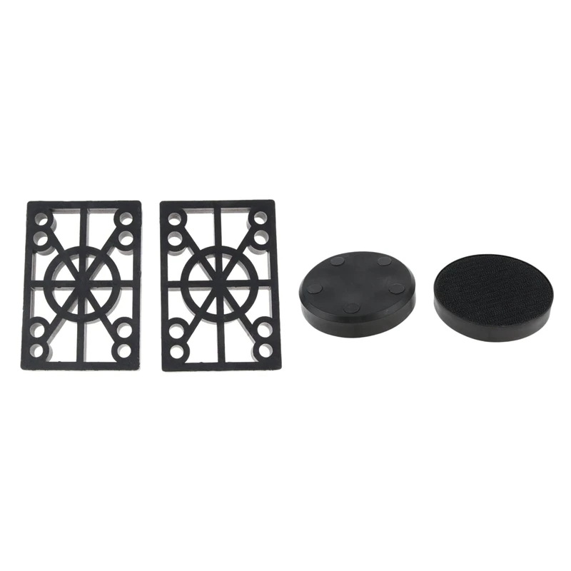 

2Pcs Hard Plastic Skateboard Risers 12mm Longboard Shock Pads & 2Pcs Slider Block with Super Cool Sparks Flames
