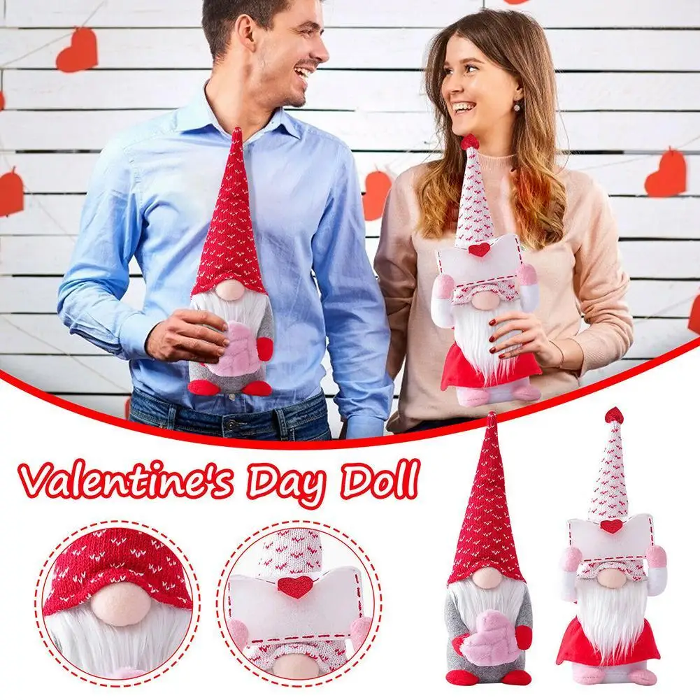 

1PC Valentine's Day Decorations Bedroom Living Room Desktop Decoration Standing Post Envelope Love Faceless Doll