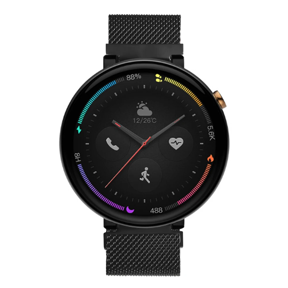 Hangrui металлический ремешок для Amazfit Verge 2 Миланская Петля из нержавеющей стали для Amazfit A1807 умные наручные часы ремешок