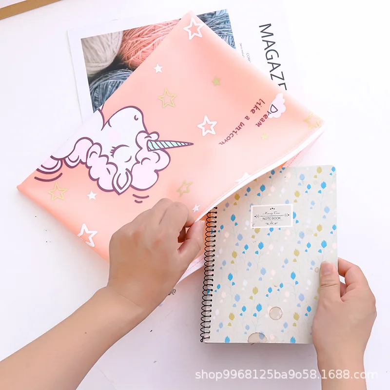 Пенал Kawaii Cat Unicorn Большой Вместительный пенал Милые силиконовые карандаши чехол