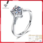 1.0ct 6,5 мм EF круглый родиевое покрытие твист 925 серебро муассанит кольцо с бриллиантом Тесты прошел висячие серьги с коробкой, подарок девушке