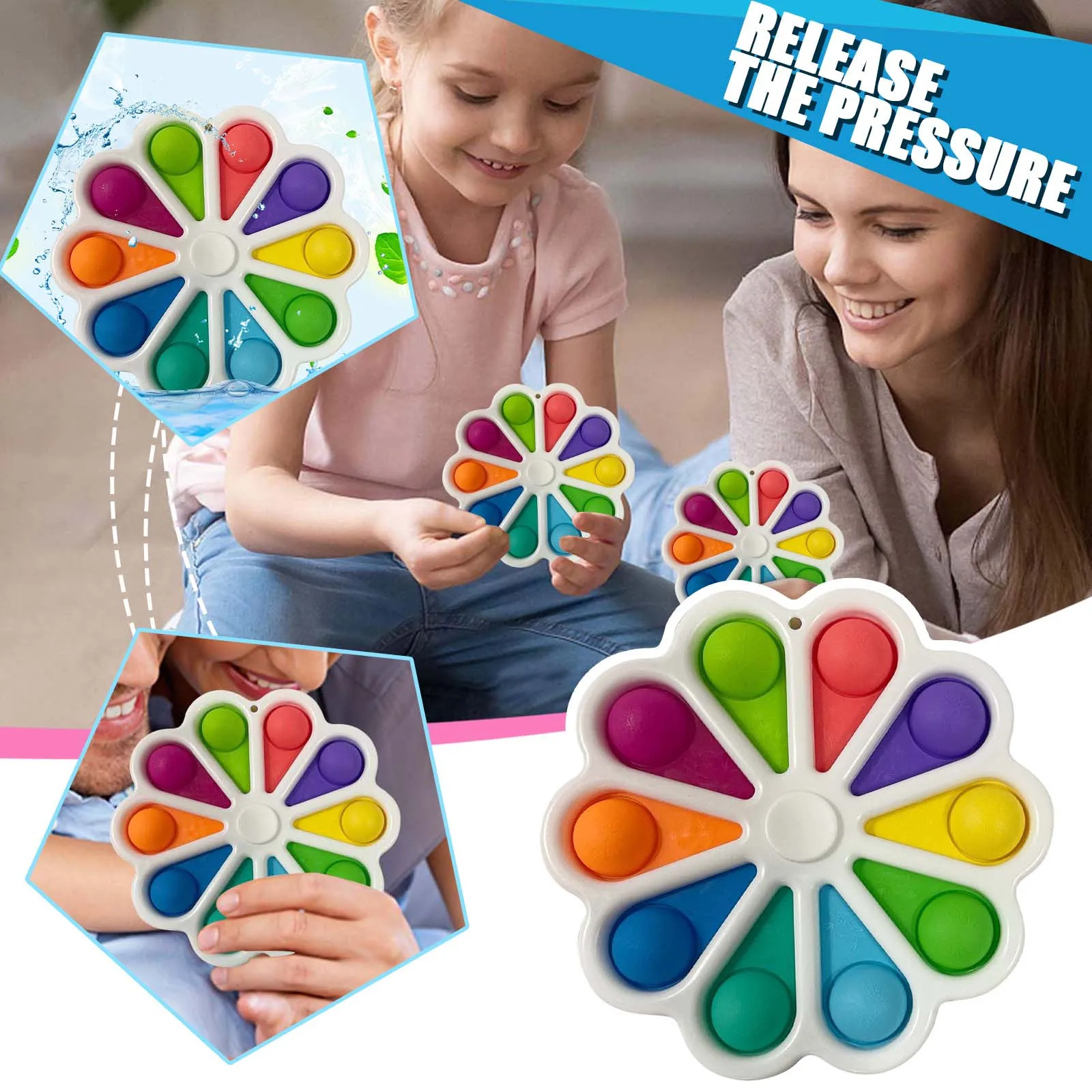 

Kawaii Fidget Toys Rotating Silicone Flipping Board Toy Fidget Dimple Toy,Hand Stress Reliever Toy For Kids Adults Autism
