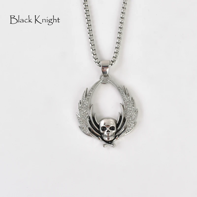 Цепочка с подвеской в виде черепа и крыльев из нержавеющей стали 316L|Ожерелья