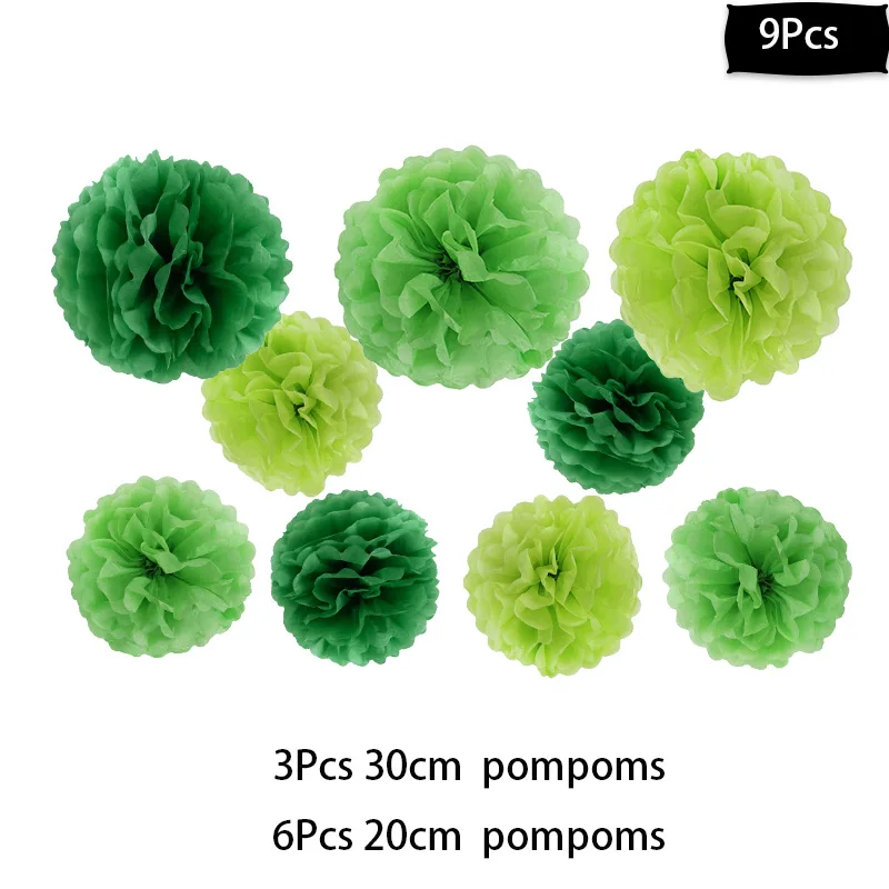 9pcs pompoms Летние для тропической Гавайской вечеринки вечерние Aloha баннер флаги гирлянда Гавайский пляж тематическая вечеринка на день рождения украшения для детей Фламинго Вечерние - Цвет: 9pcs pompoms
