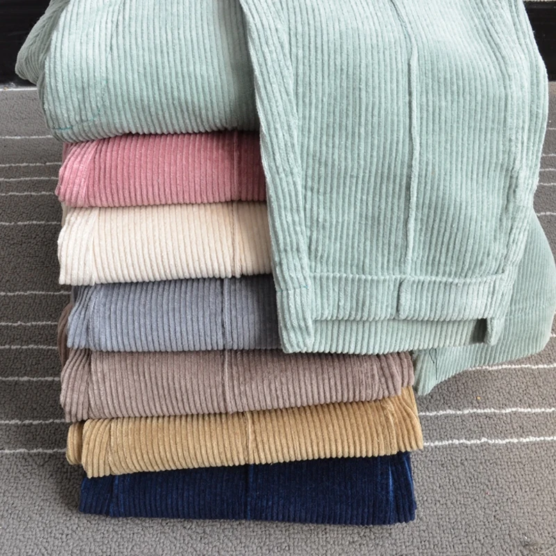 Женские вельветовые брюки повседневные свободные шаровары в стиле ретро с